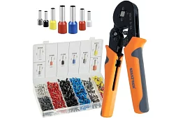 Krimpovací kleště na dutinky 0,25–10 mm2 + sada 1200 dutinek