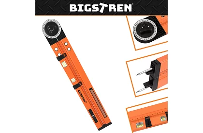 Nastavitelný tesařský úhloměr s vodováhou