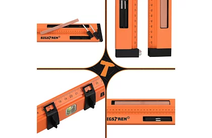 Nastavitelný tesařský úhloměr s vodováhou