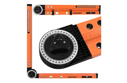 Nastavitelný tesařský úhloměr s vodováhou