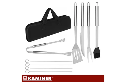 Grilovací nářadí z nerezové oceli - 9dílná sada