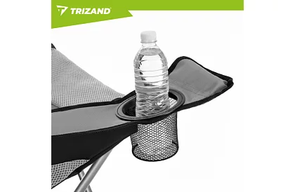 Skládací rybářské křeslo s područkami - šedočerné