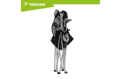 Skládací rybářské křeslo s područkami - šedočerné