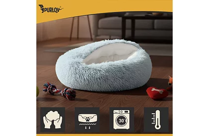 Chlupatý pelíšek se stříškou 44 × 38 cm