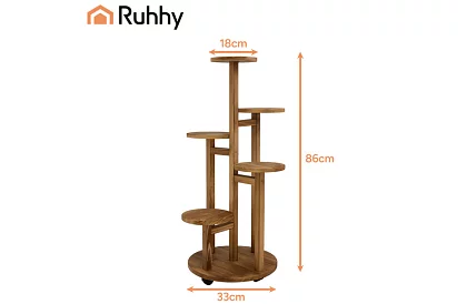 Elegantní dřevěný stojan na květiny 86 × 33 cm