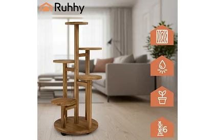 Elegantní dřevěný stojan na květiny 86 × 33 cm