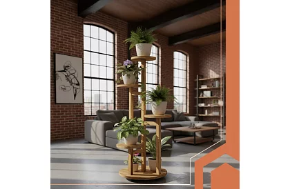 Elegantní dřevěný stojan na květiny 86 × 33 cm