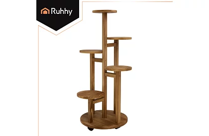 Elegantní dřevěný stojan na květiny 86 × 33 cm