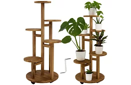 Elegantní dřevěný stojan na květiny 86 × 33 cm