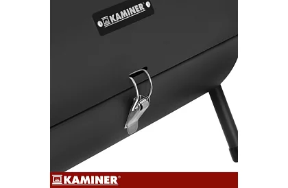 Kempingový gril na dřevěné uhlí – 2 rošty, teploměr