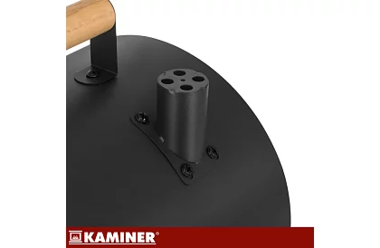 Kempingový gril na dřevěné uhlí – 2 rošty, teploměr