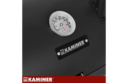 Kempingový gril na dřevěné uhlí – 2 rošty, teploměr