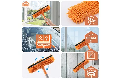 Teleskopická okenní stěrka s mopem 3 v 1