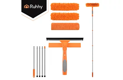 Teleskopická okenní stěrka s mopem 3 v 1