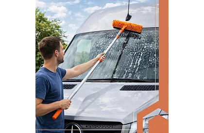 Teleskopická okenní stěrka s mopem 3 v 1