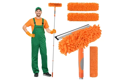 Teleskopická okenní stěrka s mopem 3 v 1