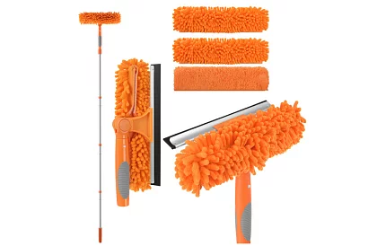 Teleskopická okenní stěrka s mopem 3 v 1