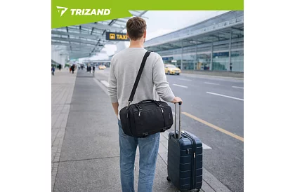 Cestovní batoh 2 v 1 – příruční zavazadlo do letadla 40 × 20 × 25 cm – černý