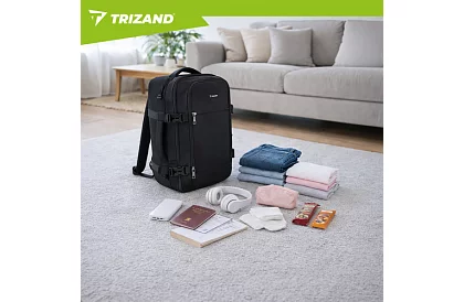 Cestovní batoh 2 v 1 – příruční zavazadlo do letadla 40 × 20 × 25 cm – černý