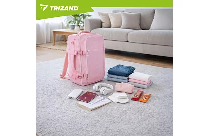 Cestovní batoh 2 v 1 – příruční zavazadlo do letadla 40 × 20 × 25 cm – růžový