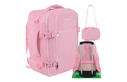 Cestovní batoh 2 v 1 – příruční zavazadlo do letadla 40 × 20 × 25 cm – růžový
