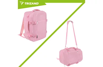 Cestovní batoh 2 v 1 – příruční zavazadlo do letadla 40 × 20 × 25 cm – růžový