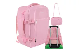 Cestovní batoh 2 v 1 – příruční zavazadlo do letadla 40 × 20 × 25 cm – růžový