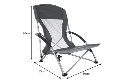Skládací kempingové křeslo – šedé