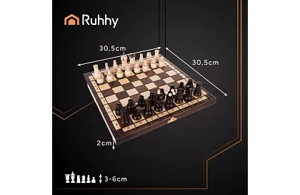 Dřevěné šachy z habru – elegantní klasika v kufříku