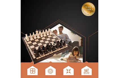 Dřevěné šachy z habru – elegantní klasika v kufříku