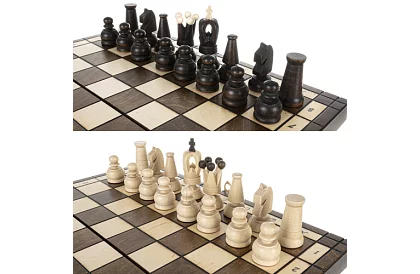 Dřevěné šachy z habru – elegantní klasika v kufříku