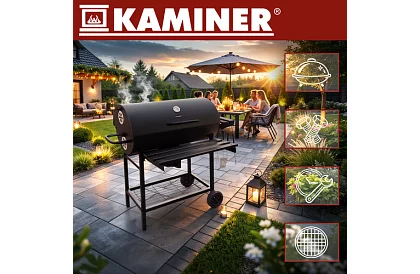 Zahradní gril na dřevěné uhlí 108x67x96cm + příslušenství