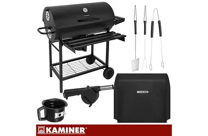 Zahradní gril na dřevěné uhlí 108x67x96cm + příslušenství