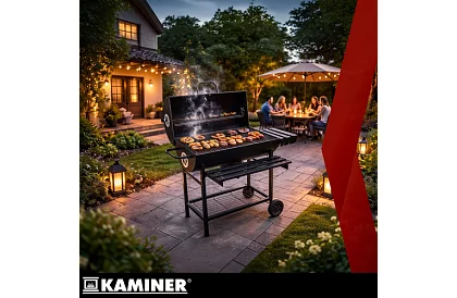 Zahradní gril na dřevěné uhlí 108x67x96cm + příslušenství