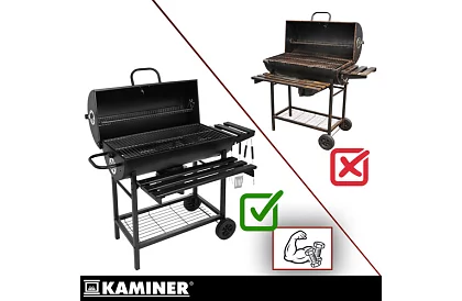 Zahradní gril na dřevěné uhlí 108x67x96cm + příslušenství