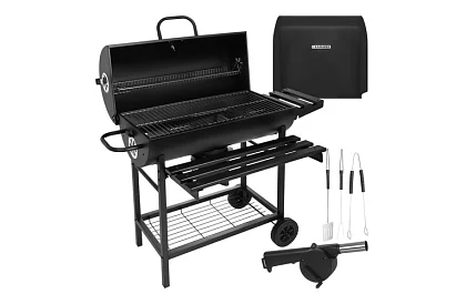Zahradní gril na dřevěné uhlí 108x67x96cm + příslušenství