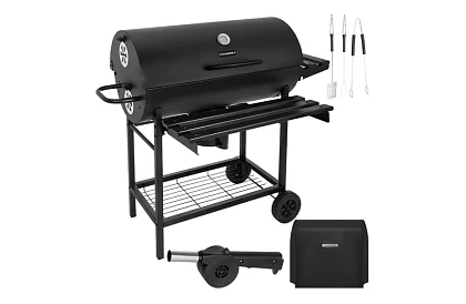 Zahradní gril na dřevěné uhlí 108x67x96cm + příslušenství