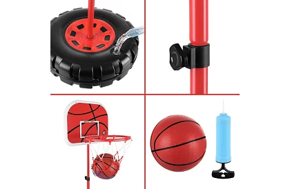 Dětský nastavitelný basketbalový koš s deskou + míč