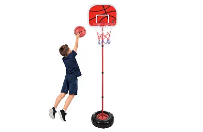 Dětský nastavitelný basketbalový koš s deskou + míč