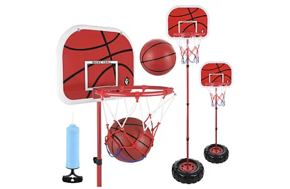 Dětský nastavitelný basketbalový koš s deskou + míč