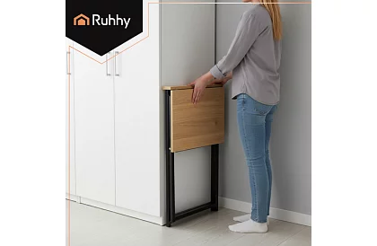 Skládací hnědý stůl – 80 × 75 × 40 cm