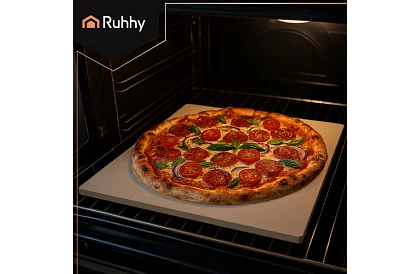 Pečící kordieritový kámen na pizzu s bambusovou lopatkou