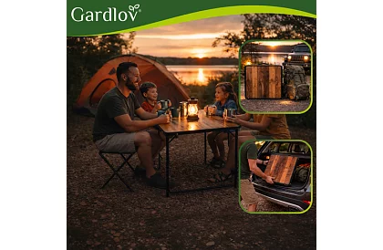 Skládací kempingový stůl 120 × 60 cm + 4 židle