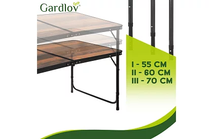 Skládací kempingový stůl 120 × 60 cm + 4 židle