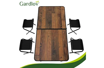 Skládací kempingový stůl 120 × 60 cm + 4 židle