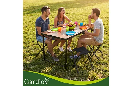 Skládací kempingový stůl 120 × 60 cm + 4 židle