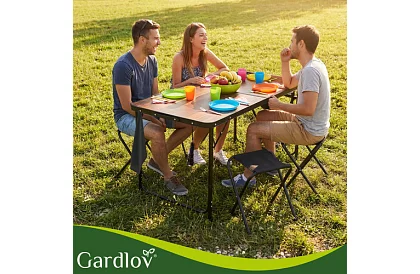 Skládací kempingový stůl 120 × 60 cm + 4 židle