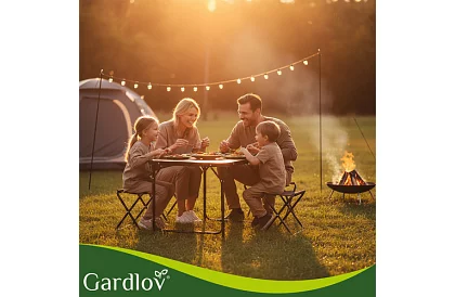 Skládací kempingový stůl 120 × 60 cm + 4 židle