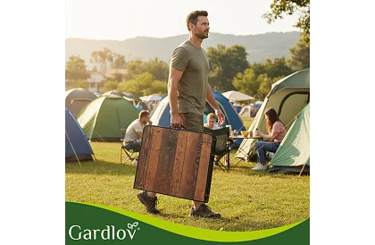 Skládací kempingový stůl 120 × 60 cm + 4 židle