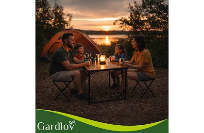Skládací kempingový stůl 120 × 60 cm + 4 židle